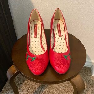 Red Rose embroidered BAIT Heels